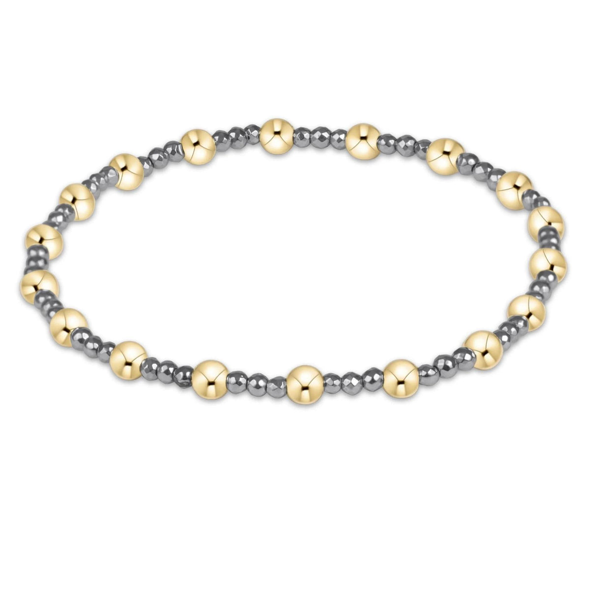 Sincerity Silver Faceted Hematite 2mm Bracelet