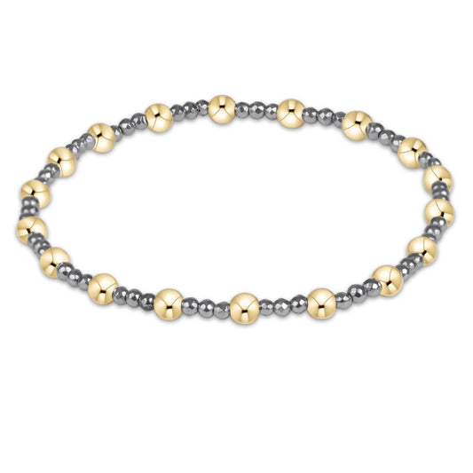Sincerity Silver Faceted Hematite 2mm Bracelet