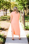 Creamy Peach Simple Attractions V-Neck Mid-Length Dress