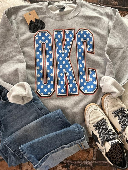 OKC Thunder Vintage Polka Dot Sweatshirt