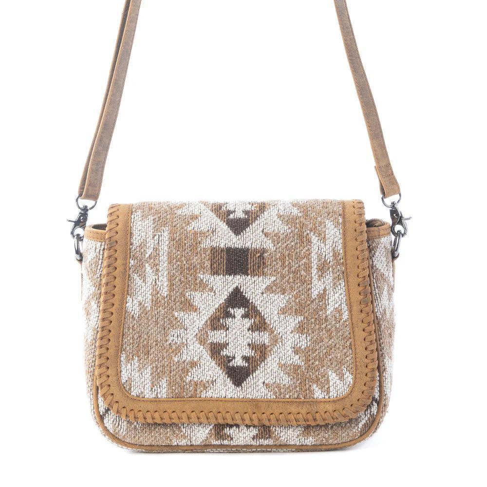 Rising Falcon Woven Shoulder Bag in Prairie Sand