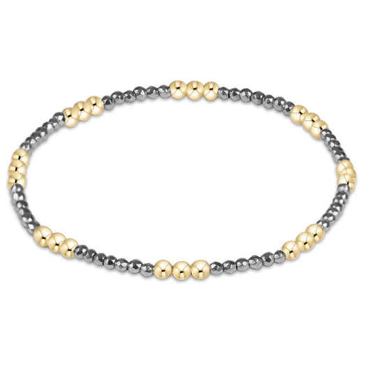 Joy Silver Faceted Hematite 2mm Bracelet
