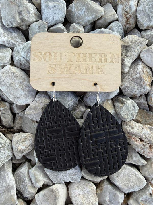 Jocelyn Black Weave Earrings