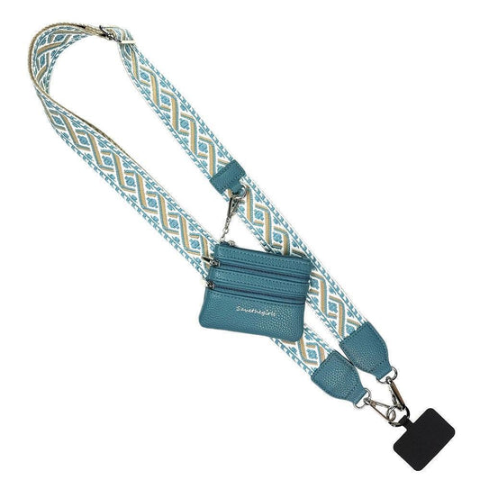 Peacock Blue Clip & Go Strap W/Zippered Pouch by Save The Girls