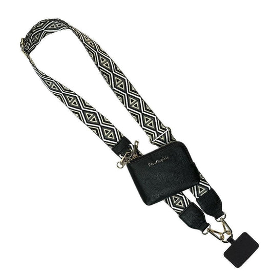Black Clip & Go Strap W/Rfid Pouch Diamond Pattern by Save The Girls