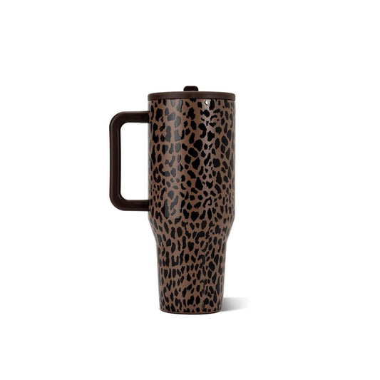 Brown Leopard HydroJug Traveler Tumbler