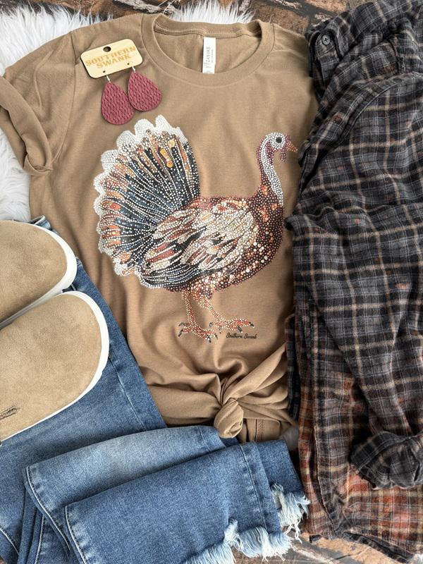 Faux Rhinestone Turkey Tee