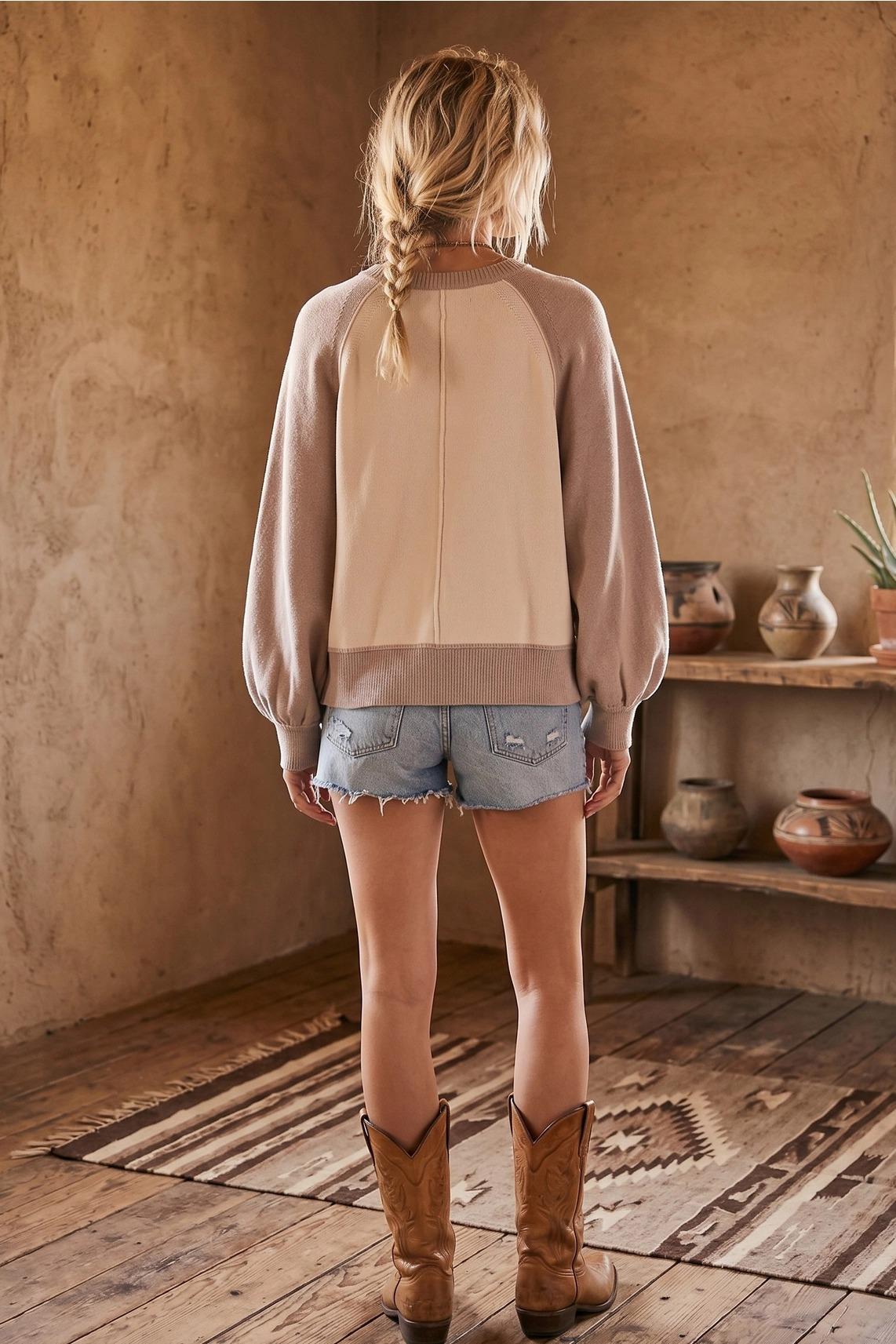 Color Block Henley Sweater by Sewn and Seen