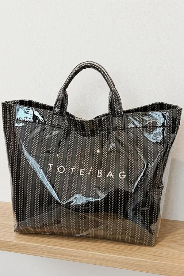 Black Chevron Tote Bag