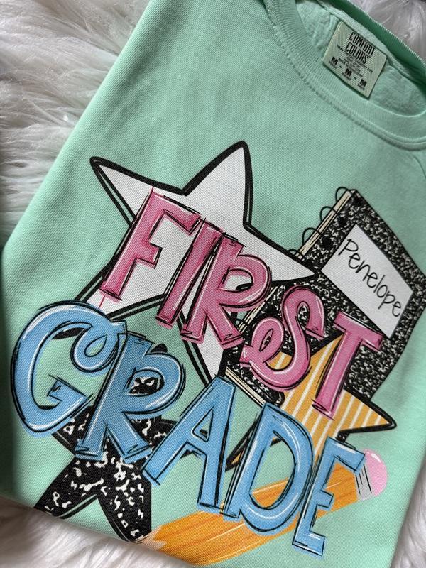 Personalized Back To School - Girl, You Are A Star - Grade Tees Comfort Color Tee