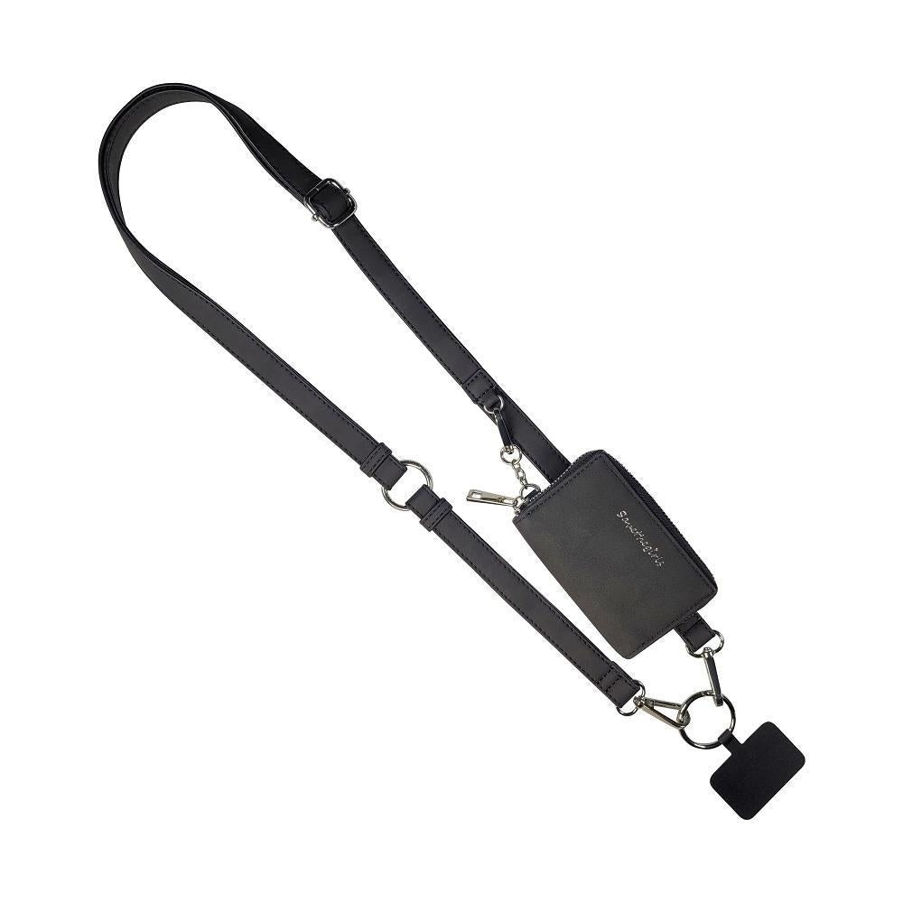 Black Clip & Go Strap with Pouch Brushed Vegan Leather by Save The Girls