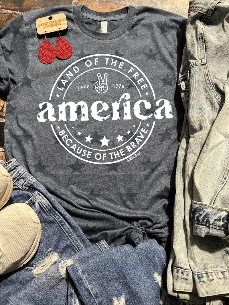 America- Land Of The Free Star Tee