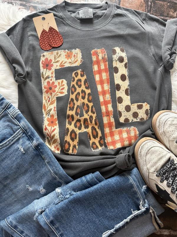 Patchwork Fall Comfort Color Tee
