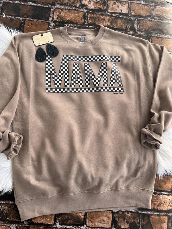 MAMA Checkered Sweatshirt