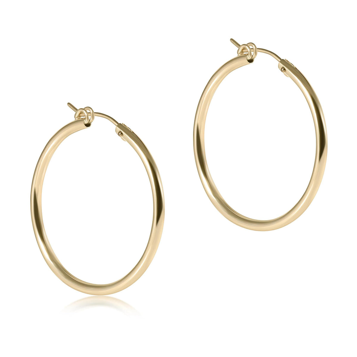 Round Gold 1.25" Hoop - Smooth Earrings