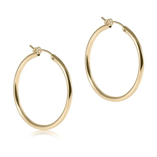 Round Gold 1.25" Hoop - Smooth Earrings