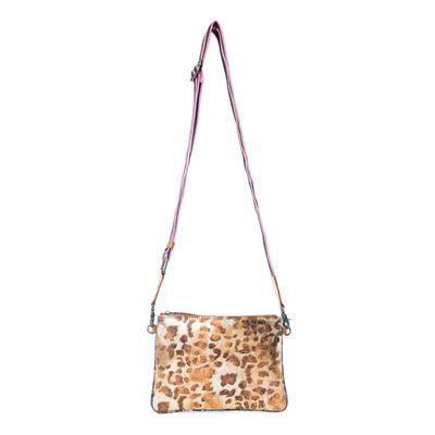 Safari Dawn Leather Bag in Golden Snake Print