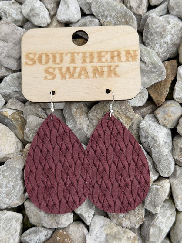 Serenity Maroon Weave Earrings