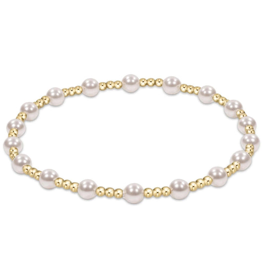 Dignity Sincerity Gold 4mm Bracelet - Pearl