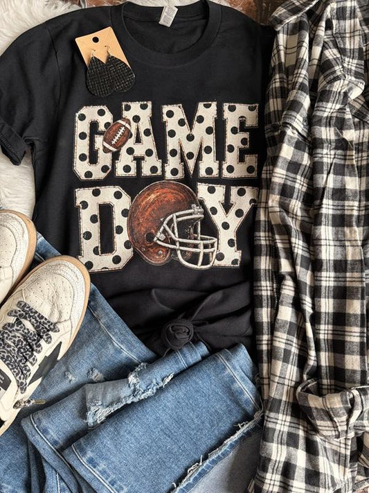 Vintage Polka Dot Game Day Graphic Tee