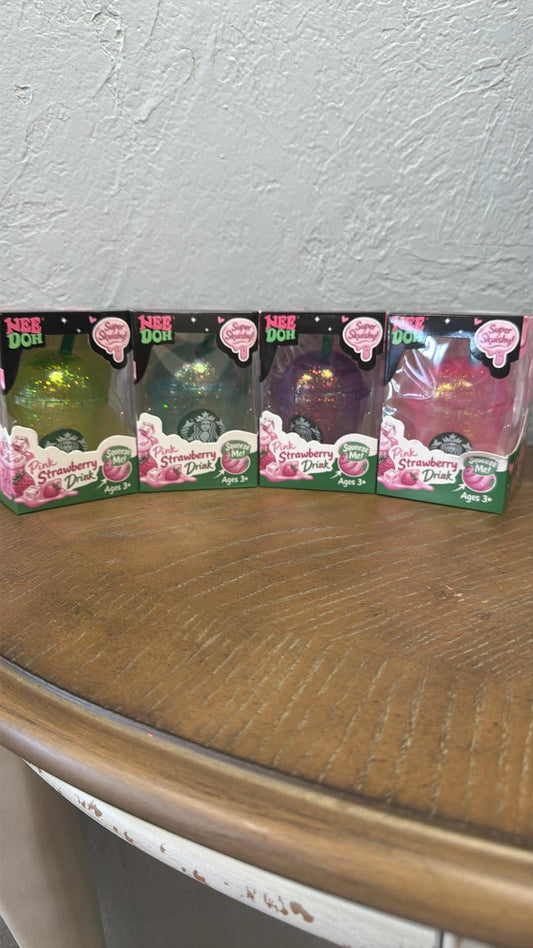 NeeDoh Super Squishy Pink Strawberry Drink - Various Colors