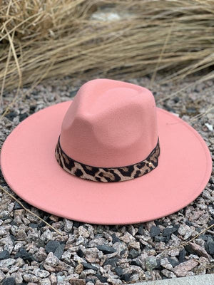 Molly Rae Fedora Hat Featuring Leopard Trim