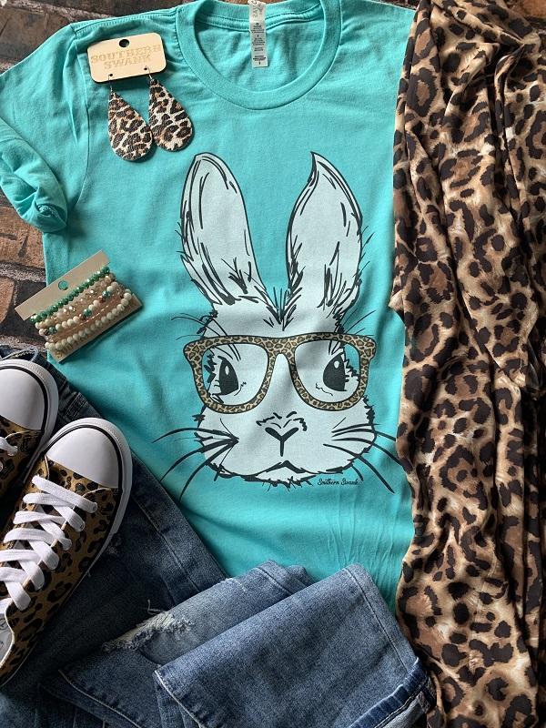 White Bunny With Leopard Glasses