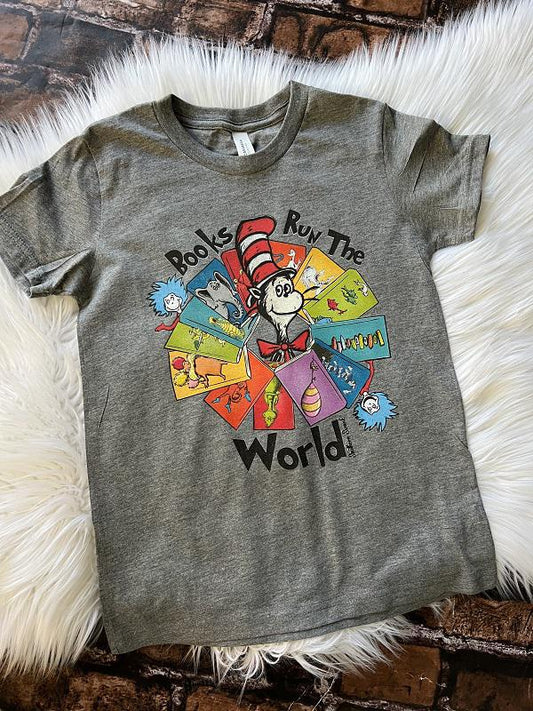 Books Run The World Youth and Adult Tee