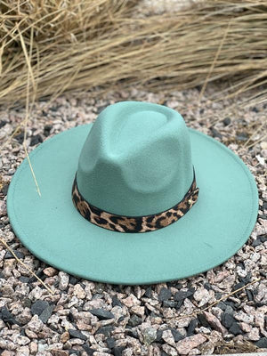 Molly Rae Fedora Hat Featuring Leopard Trim